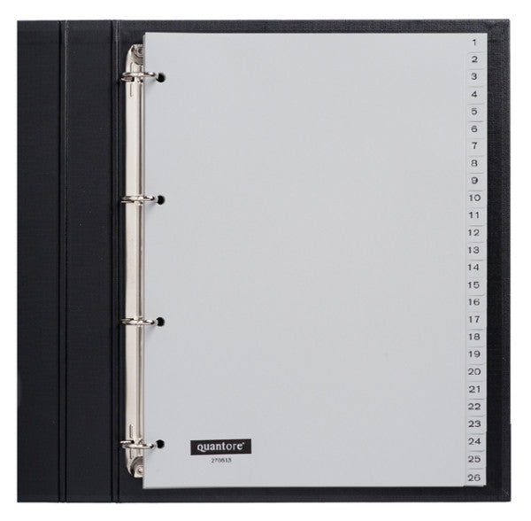 Quantore - Tab A4 4Rings PP 1-52 Grau | 5 Stücke