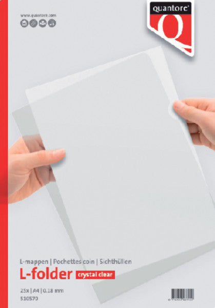 Quantore - l -Fach A4 PP 0,18 Glatt | 4 Stücke