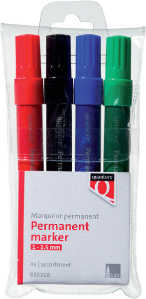 Quantor - Permanentmarker um 1-1,5 mm Assorti 4 Stücke