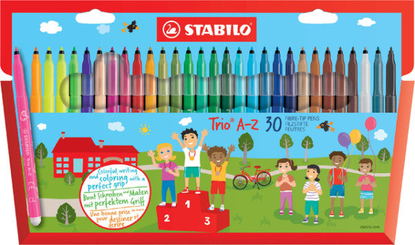 Filzstift Stabilo Trio A-Z-Fall von 30 Farben | 6 Stück