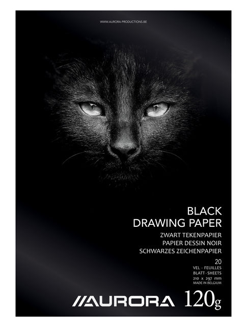 Zeichnen des Blocks Aurora A4 20V 120gr Schwarzes Zeichenpapier