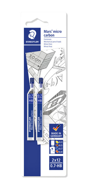Bleistiftstift Staedtler Mars Carbon Micro 0,7 mm Hb Blasen
