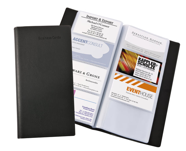 Visitenkartenordner Sigel Vz172 für 192 Karten 90x58mm künstliches Leder schwarz