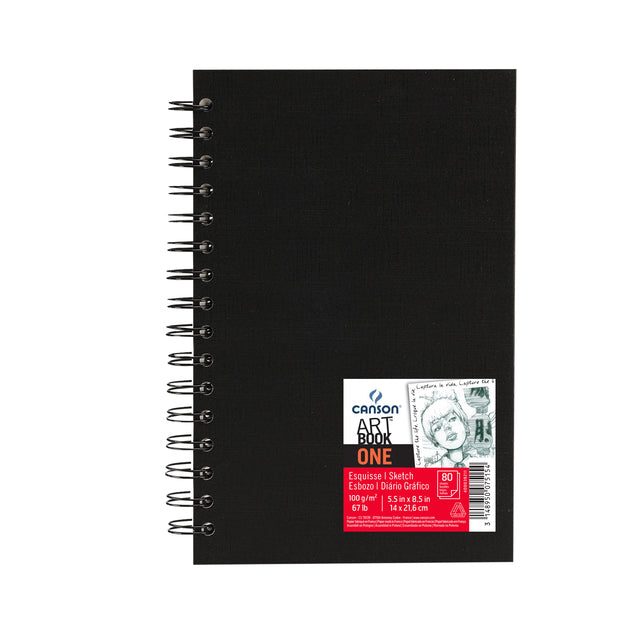 Zeichnungsbuch Canson One 14x21.6cm 80V 100gr Spiral