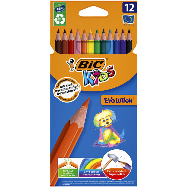 Farbige Stifte Bic Kids Evolution Ecolutions Endui bei 12 Teilen