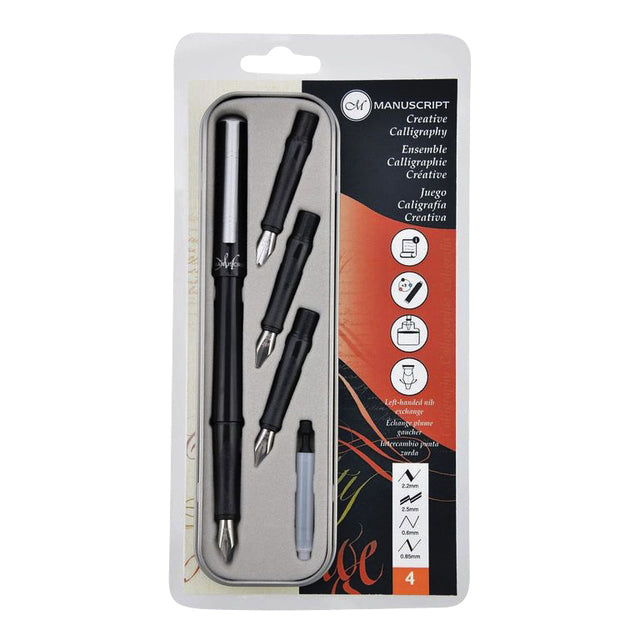 Kalligraphiestift Manuskript MS1105 kreativ 4-teilig | Set mit 4 Stück