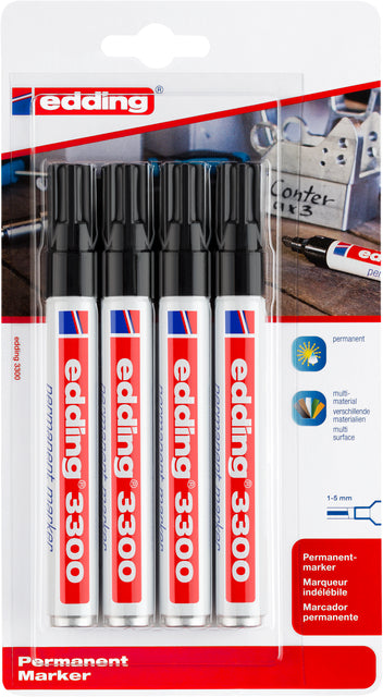 Filztip Edding 3300 schräg 1-5mm Blase bis 4 Stücke schwarz