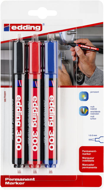 Filztip-Edding 300 rund 1,5-3 mm Blasen zu 3 Farben