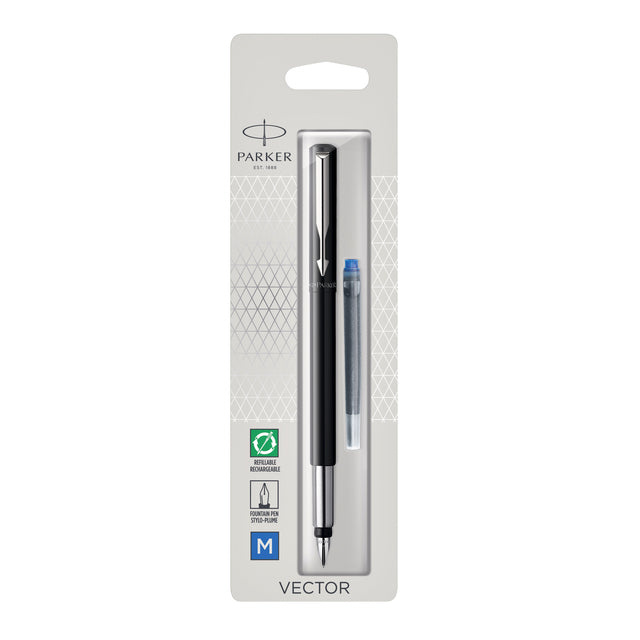 Brunnenstift Parker Vektor schwarzes Medium