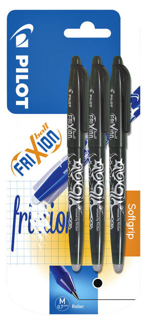 Rollerpen Pilotfrixion schwarz 0,35 mm Blasen von 3 Teilen