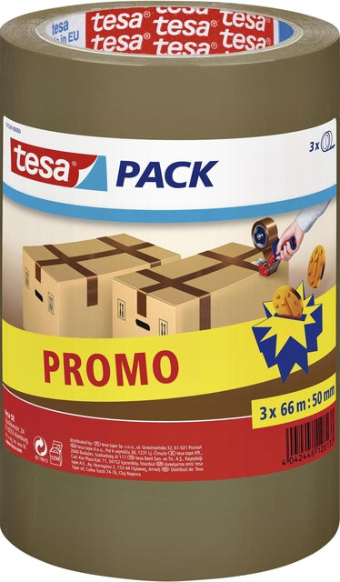 Verpackungsband Tesa 57519 50mmx66m Brown PP Promopack | 12 Stücke