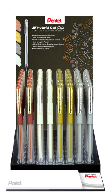 Gelshrip Pentel K118 0,3 mm Display von 4 Farben