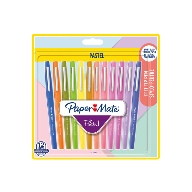 Fineliner Paper Mate Flair Pastellblasen von 12 Farben