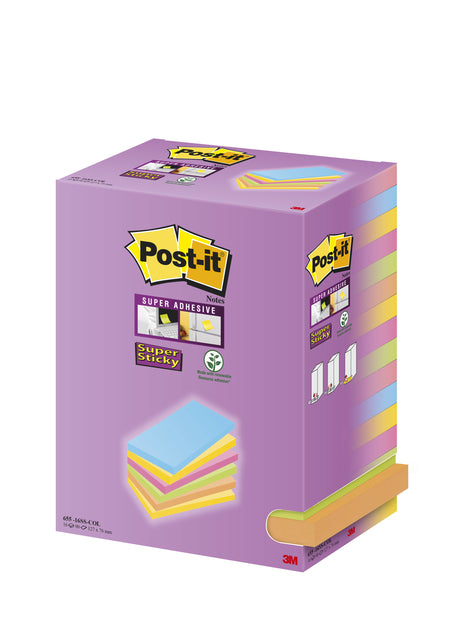 Memoblok 3m post-it 655 127x76mm Farbnoten | 10 Stück