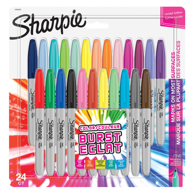 Filztip Sharpie -Farbe platzen um 0,9 mm Blasen von 24 Farben