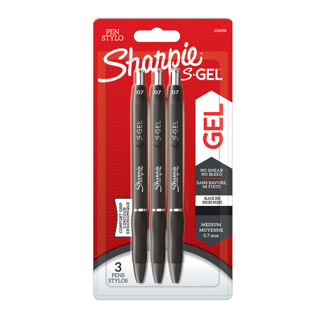 Gelship Sharpie 0,7 mm schwarzer Blasen von 3 Teilen