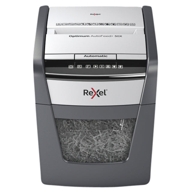 Aktenvernichter Rexel Optimum Auto+ 50x 4x28mm | 1 Stück