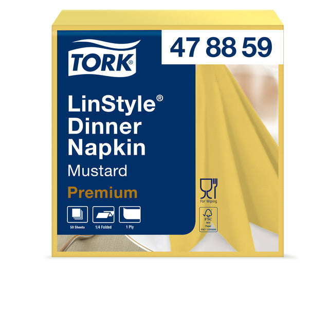 Dinnerfters Tork Linstyle® 1/4-fach 1-Laags 50st Senf gelb 478882 | 384 Stücke