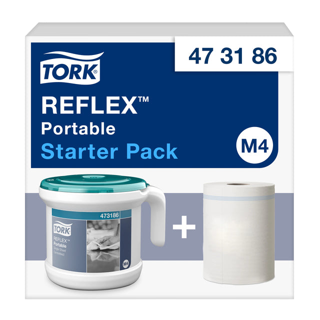 Starten von Paket Tork Reflex ™ M4 Tragbarer Spender White/türkis 473186