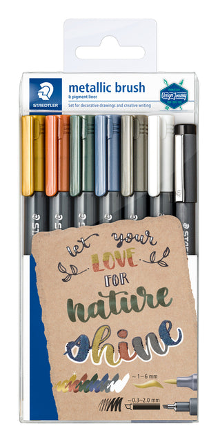 Pinselpen Staedtler Metallic Beutel mit 7 Farben