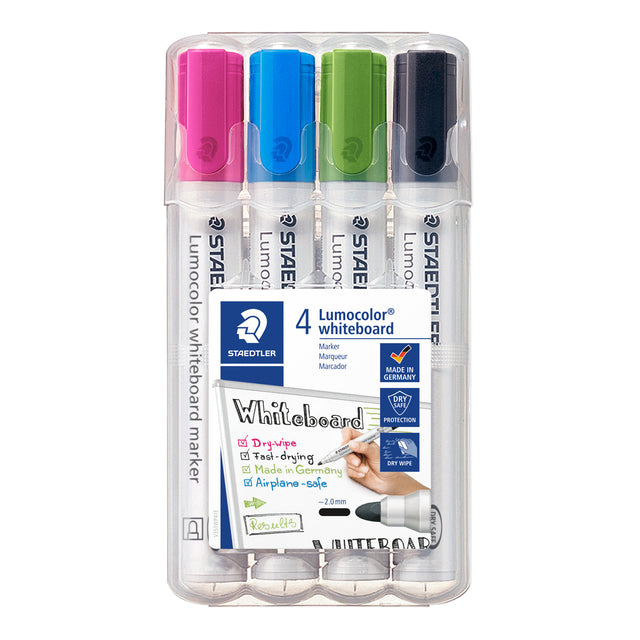 Filz -Tip Pen Staedtler Lumocolor 351 Whiteboard -Set bei 4 Stücken Assorti