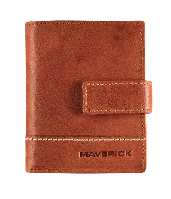 Kartenhalter Maverick Rough Gear Compact RFID Leder Cognac