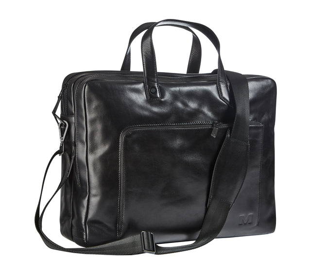 Busine Bag Maverick All Black mit Laptop -Fach 15,6Lederschwarz