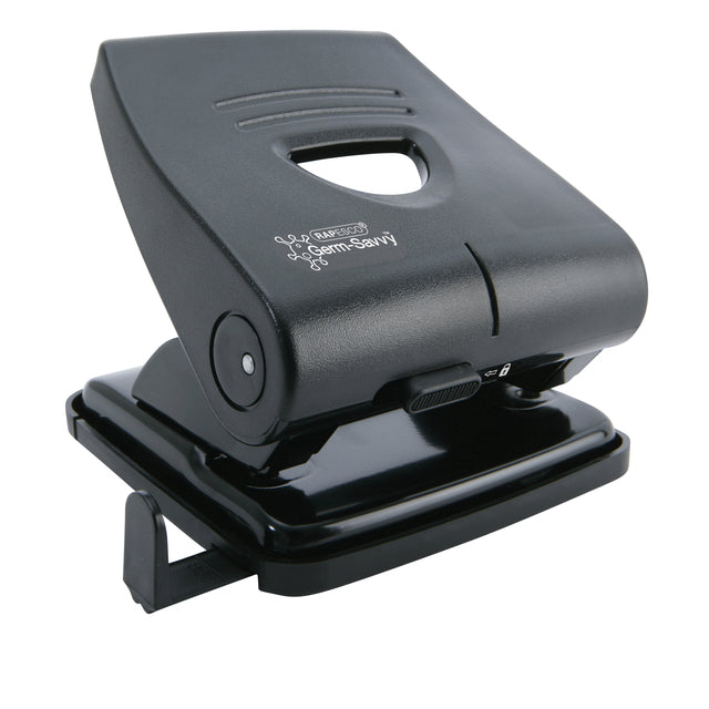 Perperator Rapesco PF827PB2 2-Gaatter Antibacterial 30 feuille de noir