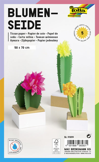Seidenblütepapier Folien 50x70cm 20gr Neon Assorti | 10 Stück