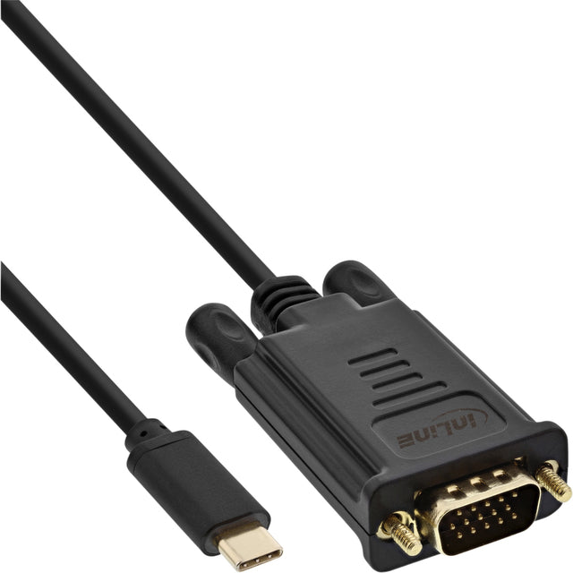 Kabelinline USB-C VGA 3,1 m/m 2 Meter schwarz