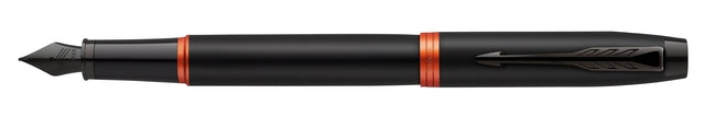 Brunnenstift Parker im schwarzen orange lebenden Ring fein