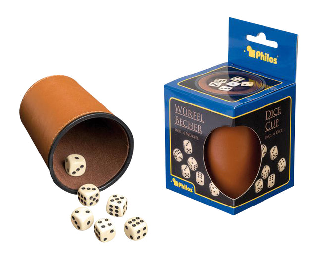 Dobbelbeker Tuckers Fun Factory künstliches Leder inkl. 6 Würfelsteine