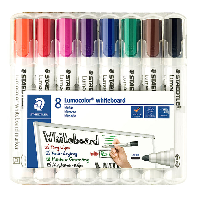 Filz -Tip Pen Staedtler Lumocolor 351 Whiteboard -Set à 8 Stück Assorti | 5 Stücke
