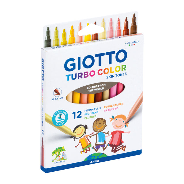 Filzstift Giotto Turbo Farbe Hauttöne 12 Stück | Karton mit 12 Stück