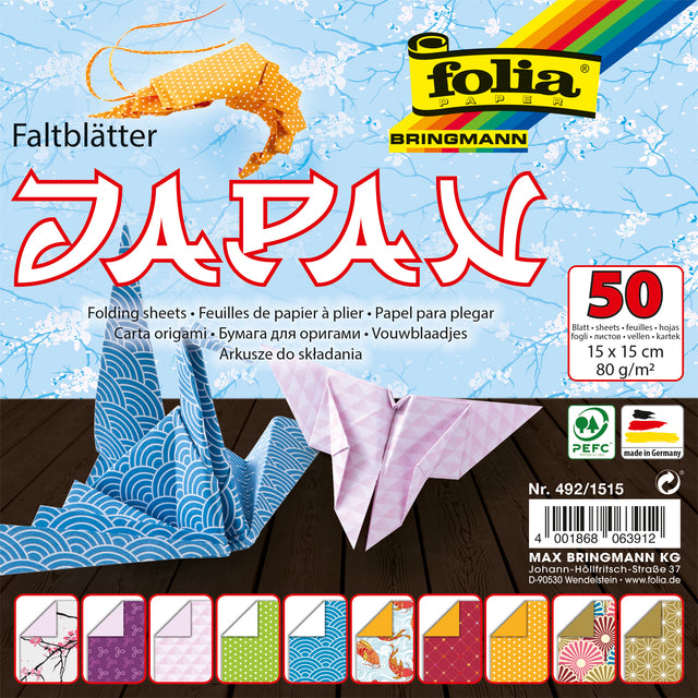 Klapppapier Folia Japan 50vvvr. Assorti