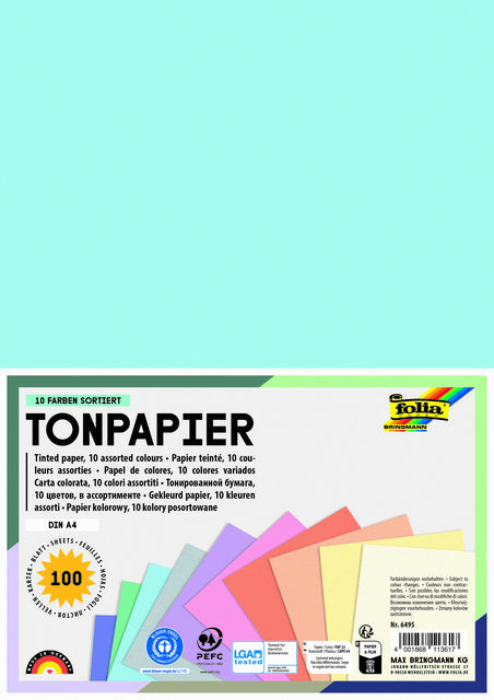 Craft Paper Folia A4 100vel Pastellfarben