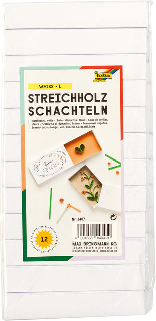 Matchboxen Folia 110x60x20mm Weiß