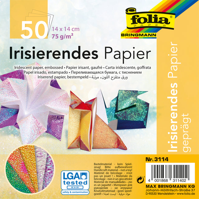 Faltpapier Folien irisiziert 50vvvrikumsisti