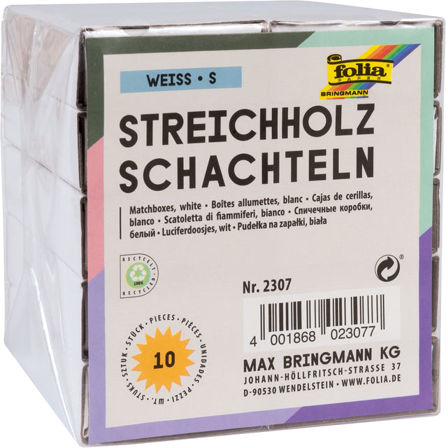 Match Boxen Folia 53x36x10mm Weiß
