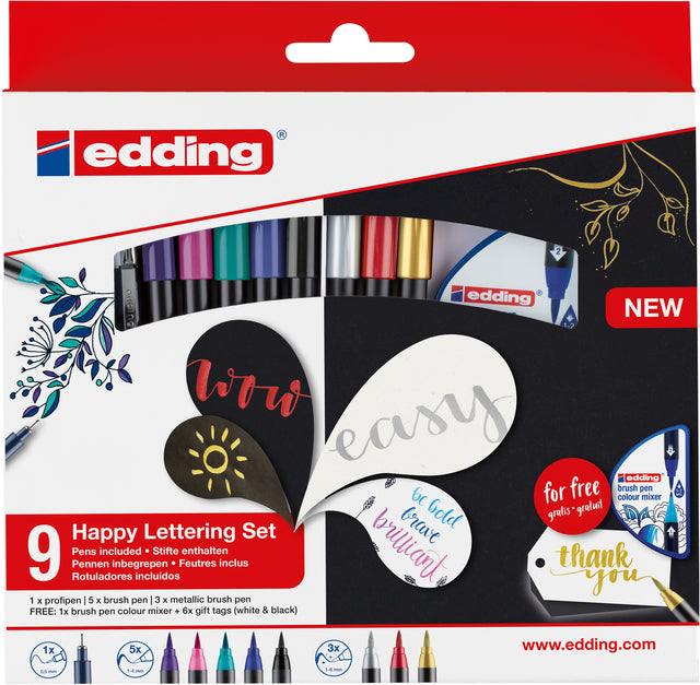 Pinselpen Edding 1340 Happy Lacking 9+2
