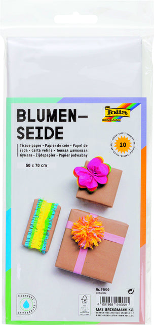 Seidenblütepapier Folien 50x70 cm 20g Nr00 Weißer Set 5vel