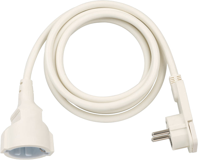 Brennenstuhl Verlängerungskabel mit flachem Stecker 2 m H05VV-F3G1.5 Weiß