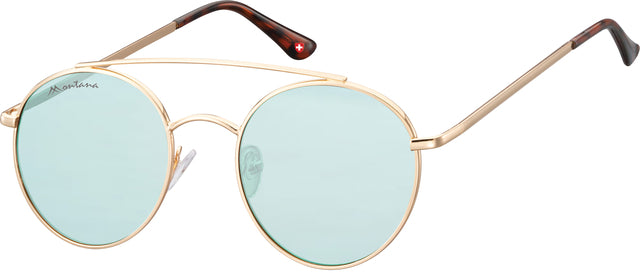 Sonnenbrille Montana Goldlichtgrün mit blauem Glas