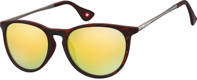 Sonnenbrille Montana Mat Turtle Revo mit goldenem Glas