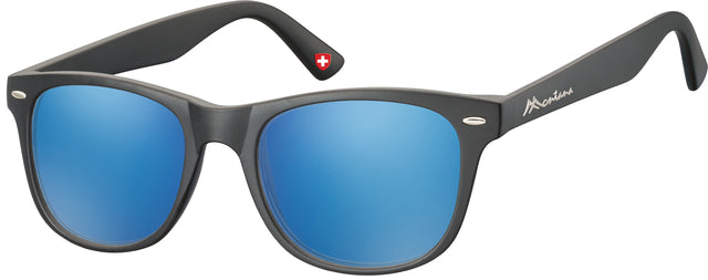 Sonnenbrille Montana mit Revo-Blauglas schwarz | 1 Stück