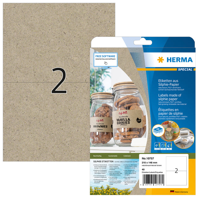 Herma 10757 Etikett 210x148mm Silphie Bruin 40 Stück