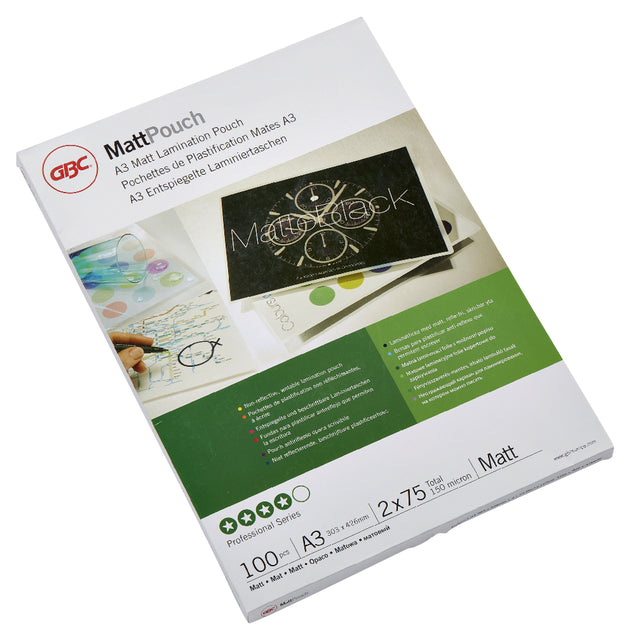 Laminingabdeckung GBC A3 2x75micron Mat 100 -Pieces