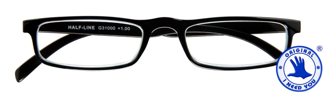 Lesen Sie eine Brille Ich brauche eine halbe Zeile +2,50 dpt schwarz