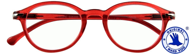 Lesen Sie eine Brille Ich brauche Sie tropet +2.50 dpt rot
