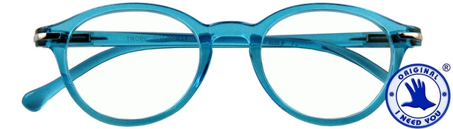 Lesen Sie eine Brille Ich brauche Sie tropisch +1,00 dpt blau